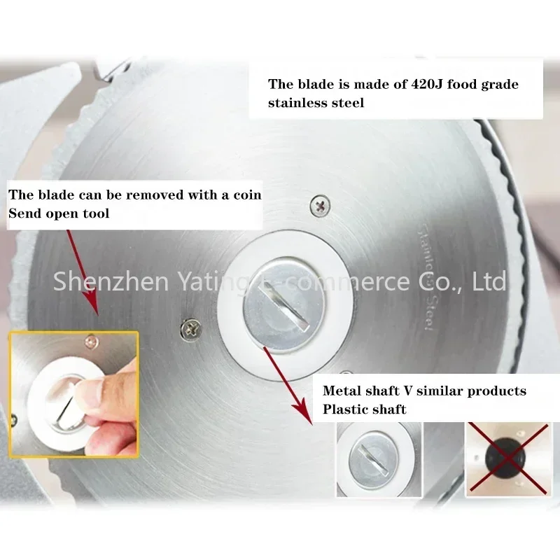 1 قطعة المحمولة الكهربائية لحوم البقر ولحم الضأن القطاعة التجارية نخب الفولاذ المقاوم للصدأ سطح المكتب استبدال شفرة سهلة التنظيف #5