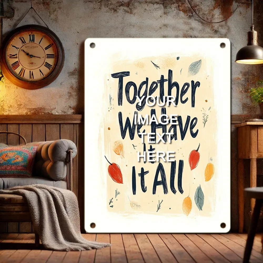 Personalized Customizable Rustic Metal Sign Custom Image Text Sturdy Decor Distinctive Pub Kitchen Garage Area