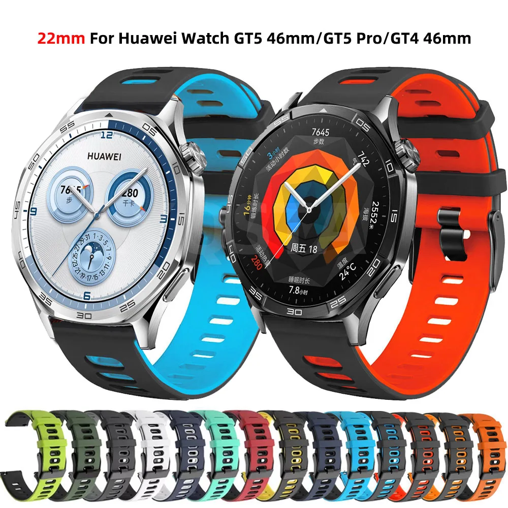 Силиконовый ремешок-браслет 22 мм для Huawei Watch GT5/4 Pro/Buds/GT3 Pro 46 мм/GT4 46 мм GT2 Pro GT3SE браслет для GT5 Pro 46 мм