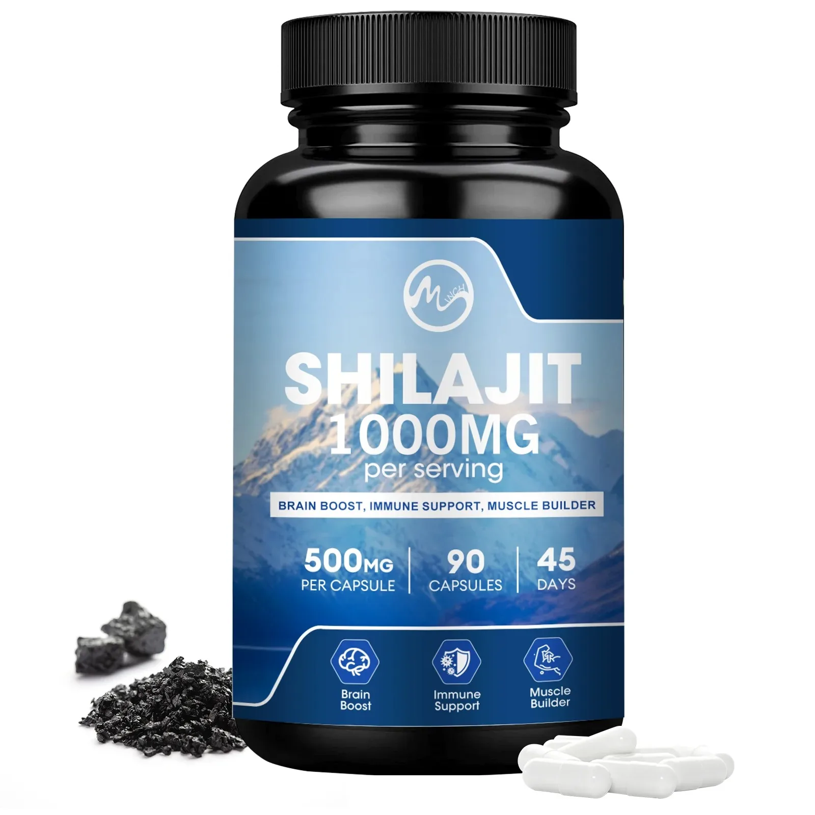 

Tested 85+ Trace Minerals Pure Himalayan Shilajit Resin & Natural Shilajit Resin Lab Fulvic Acid Pill Supplement Boost Endurance