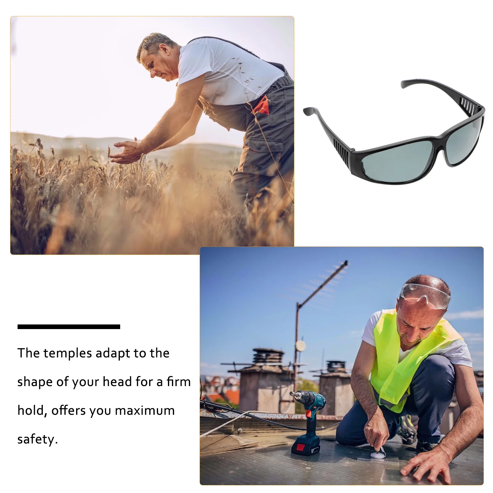 

6Pairs Windproof Safety Goggles Professional Welding Eye Protection Bendable Temples Comfortable Fit for Construction Machining