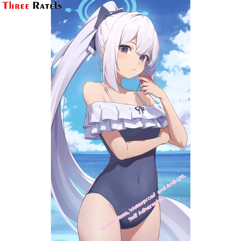 Three Ratels X81 Miyako Swimsuit Blue Archive Anime Game Car Sticker Car outside decal Laptop waterproof Vinyl sticker