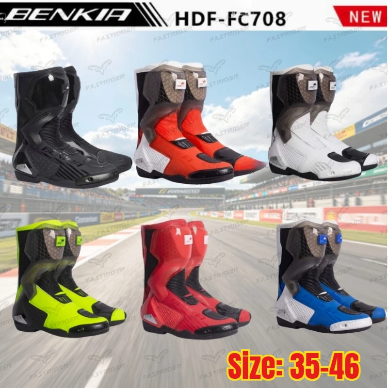 

New BENKIA Motorcycle Riding Boots Anti-drop Racing Boots for Men and Women Off-road Motorbike Shoes