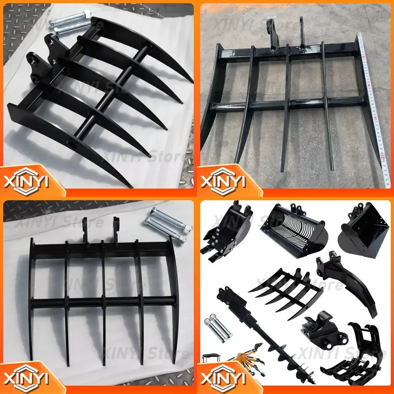 Excavator rake Construction machinery Accessories Heavy excavator working rake tool