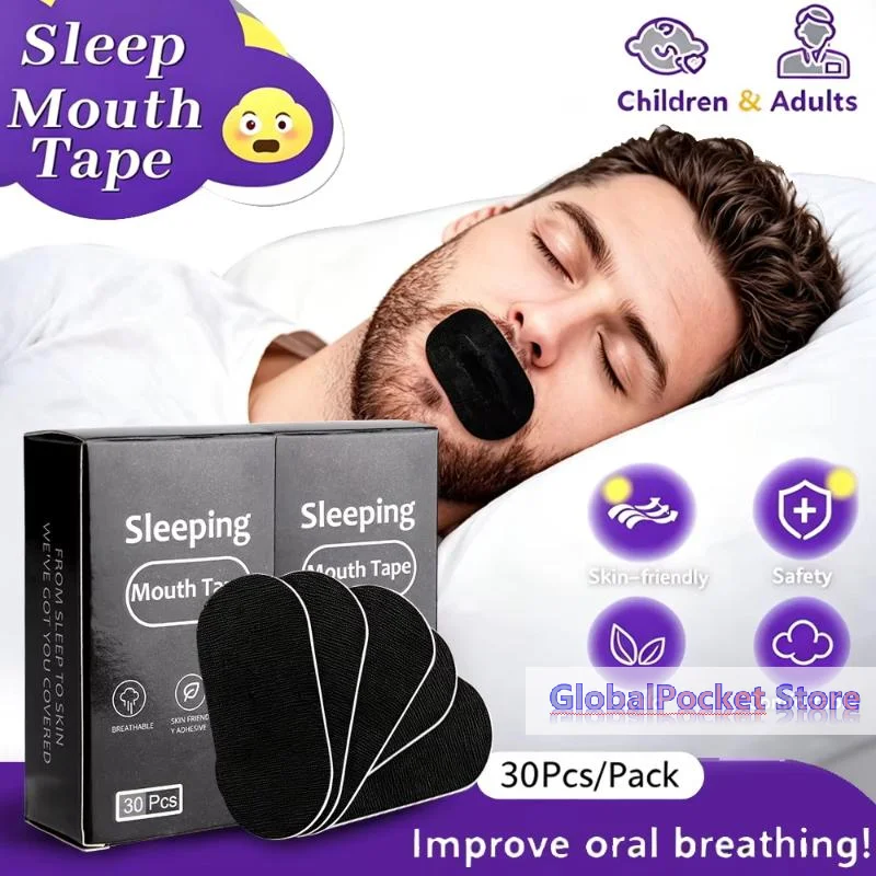 [TG823]30Pcs Pcs Mouth Tape Sleeping Aid Anti Snoring,Best Breathing Nasal Strips Improved Sleep Snoring Relief Mouth Close Tape
