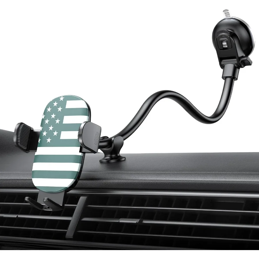 

Крепление для телефона в автомобиле с 13-дюймовым кронштейном на гибкой стойке для приборной панели и лобового стекла. Прочная конструкция на присоске. Обеспечивает безопасный H.