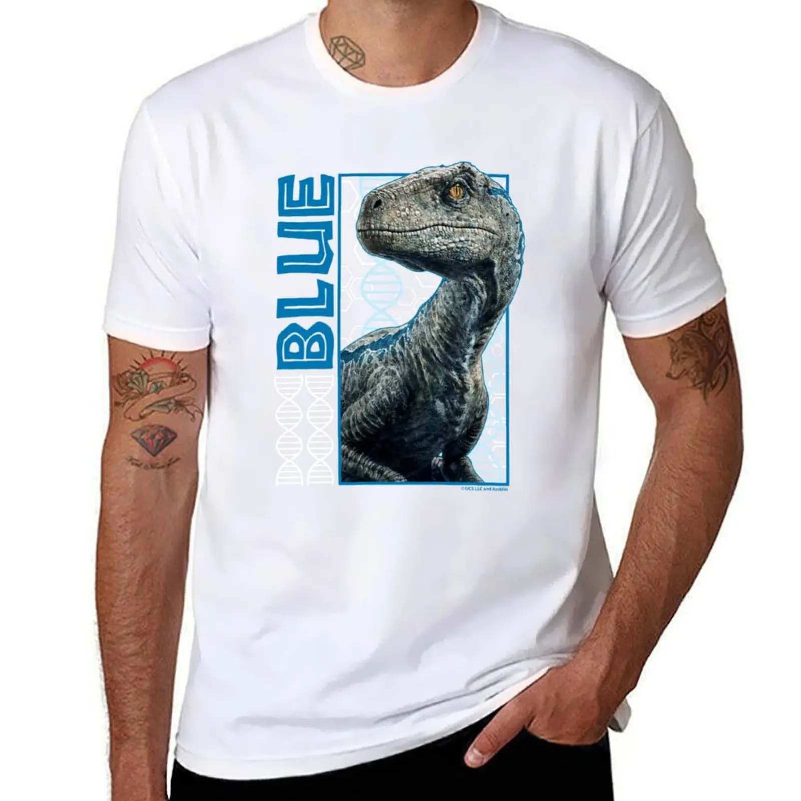 

World Jurassic - Art Fan Graphic Blue T-Shirt Thanksgiving Casual Tee