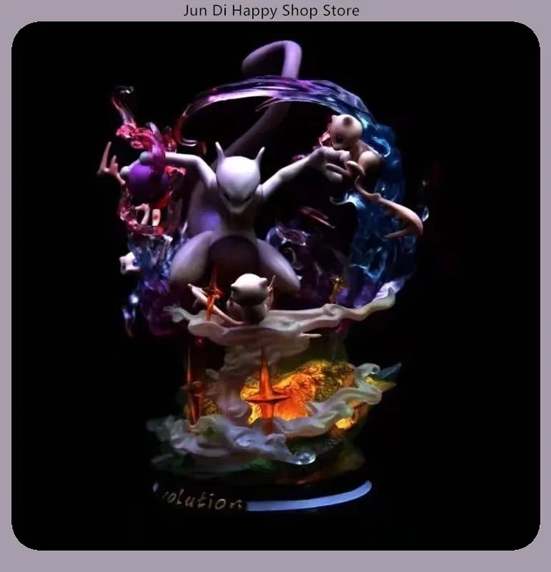 

26cm Mewtwo Glow Version Scene Anime Figure Model Statue Collection Desktop Decoration Ornament Toys Gifts