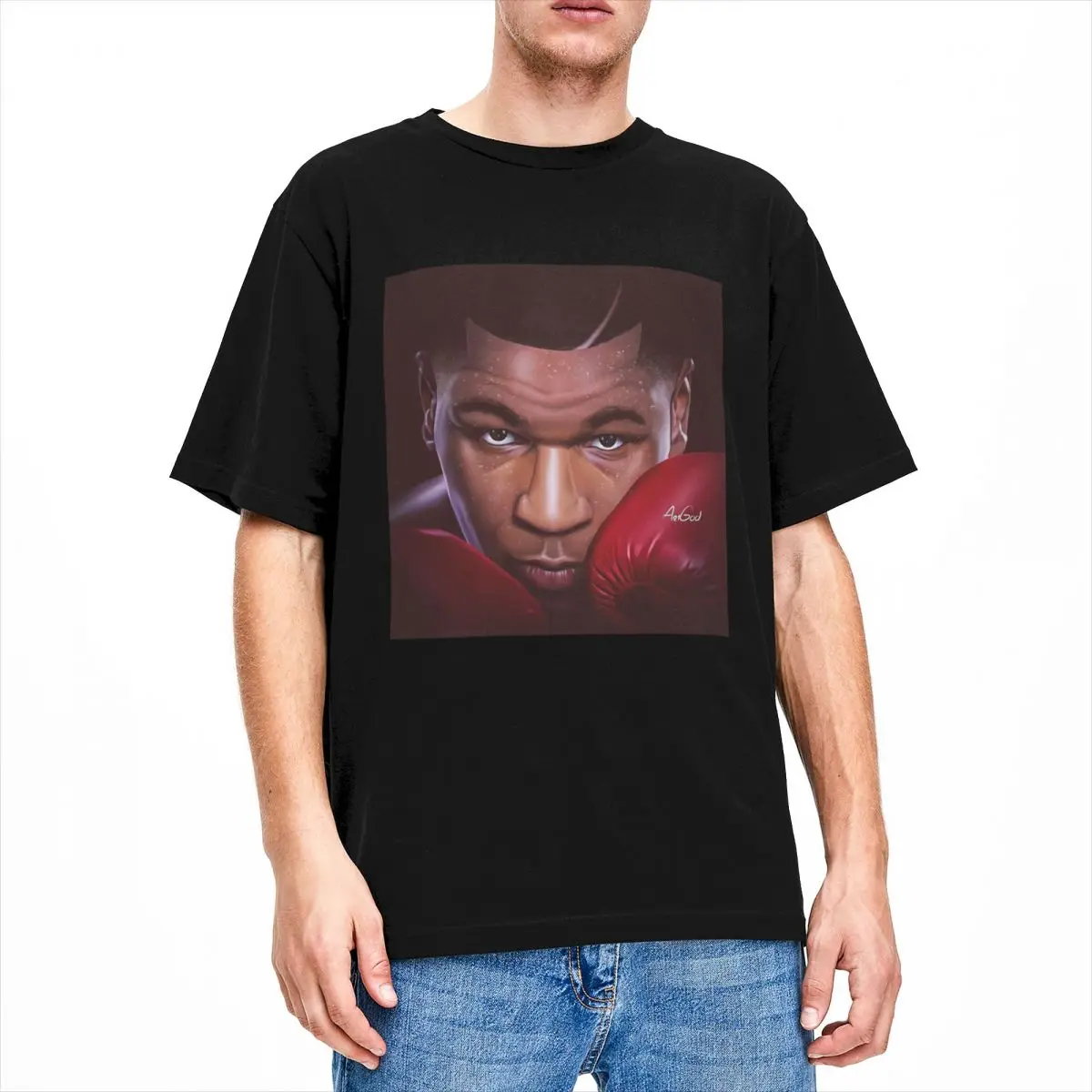 Men M-Mike T-Tyson T Shirts Boxer Pure Cotton Top Tees Summer Funny Short Sleeves T Shirt O-Neck Hipster Design Tshirt Plus Size