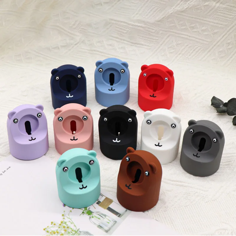 Bear Shape Charger Stand For Apple Watch Silicone Dock Holder iWatch Series 8 7 6 5 4 3 2 1 SE 49MM 45/44/42/40/41/38 Cable Base