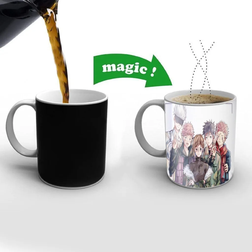

Jujutsu Kaisen Gojo Satoru Mugs Heat Color Changing Cup Discoloration Magic Creative Funny Ceramic Coffee Cup Mug Free shipping