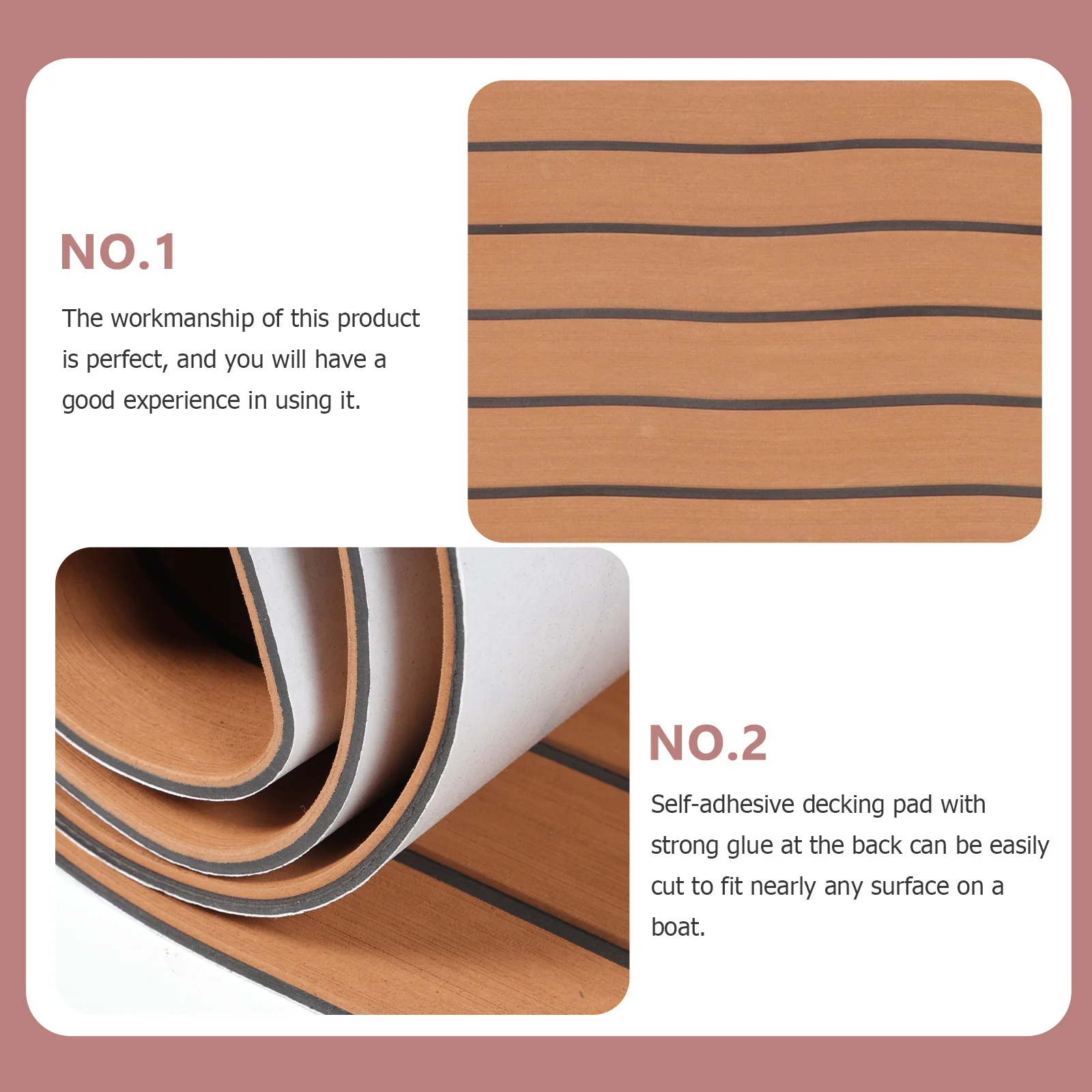 

1 Roll Anti-Skid Pad Eva Boat Deck Mat Self-Adhesive Yacht Floor Cushion Teak Boat Flooring Deck Protection Mat for Yacht