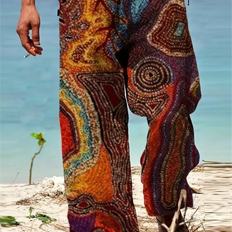 2025 Men's 3D Hip Hop Old Man Printed Pants Vintage Men's Sweatpants Casual Beach Pants Streetwear Summer Loose Sweatpants