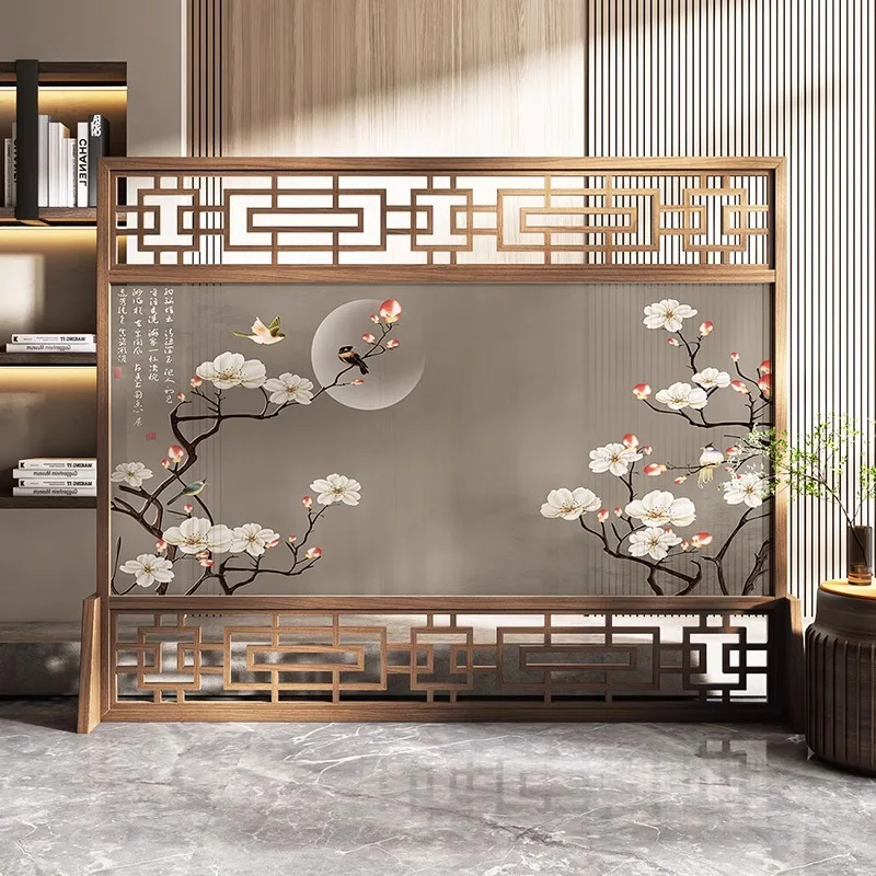 

Screen partition living room Chinese solid wood office tea room home shelter bedroom hotel entrance large screen