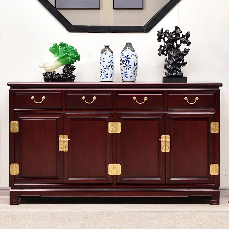 New Chinese mahogany furniture dining side cabinet African rosewood living room entrance entrance cabinet Solid wood tea