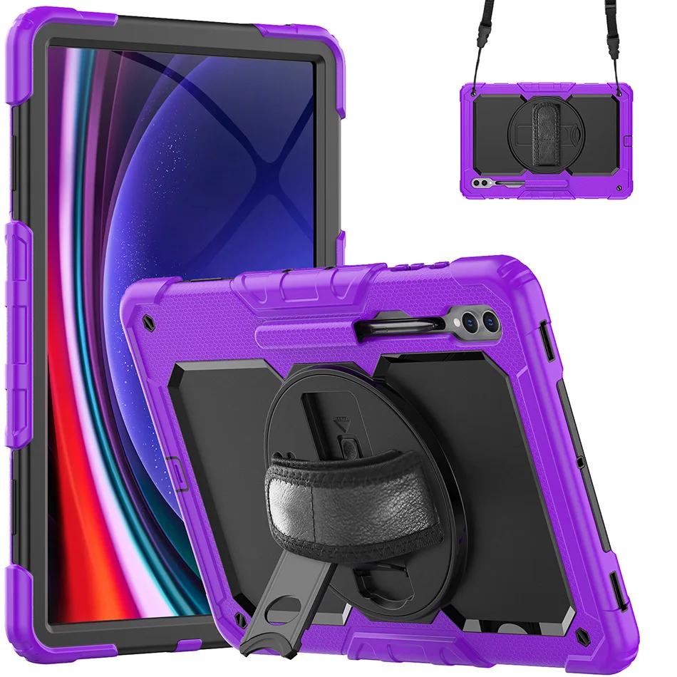 

Heavy Duty Silicone Case for Samsung Galaxy Tab S9 Ultra X910 X916B 14.6" 2023 Kids Shockproof Rotataion Kickstand Back Cover