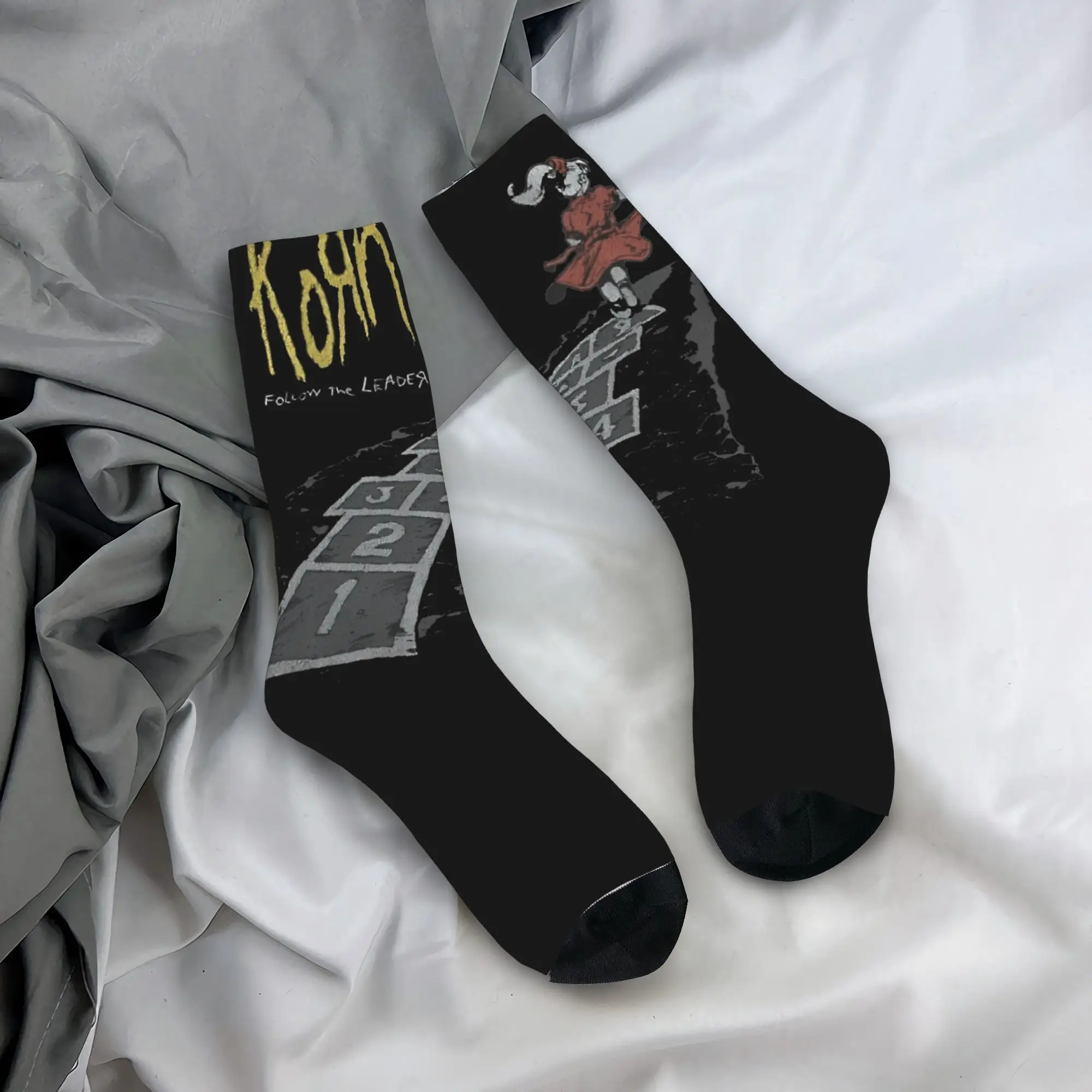 

Korn Band Socks Korean Stockings Autumn Anti Bacterial Unisex Men Socks Medium Soft Graphic Running Socks