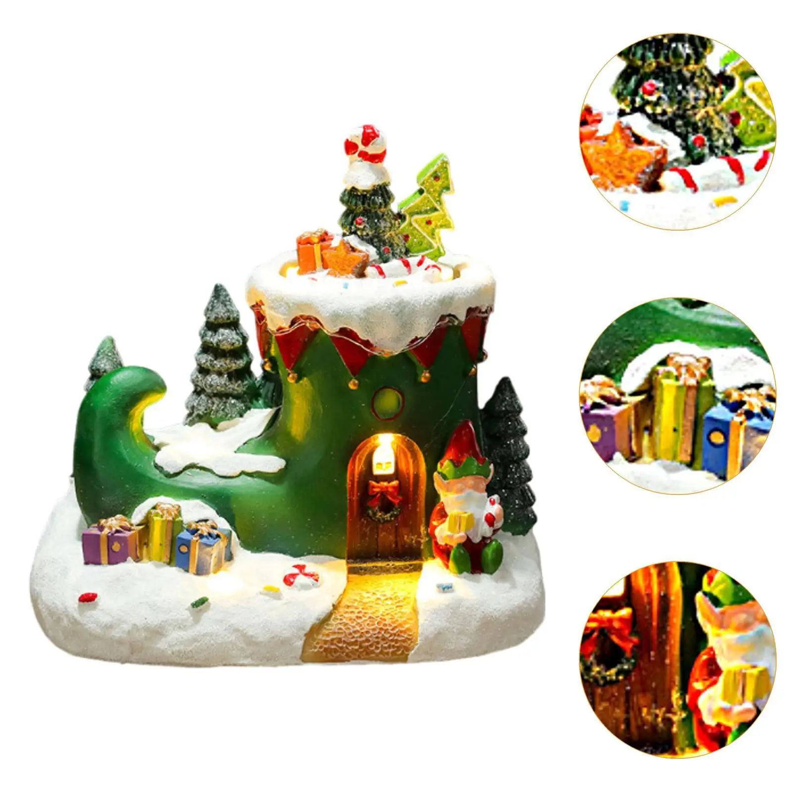 Christmas Snow Scene Lighted Miniature with Music for Living Room Delicate