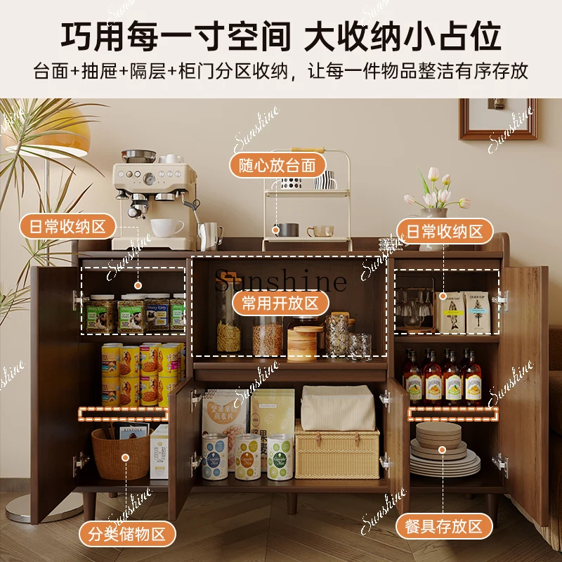 Dining side Shelves living room against the wall integrated home kitchen miscellaneous items Retro tea cabinetP
