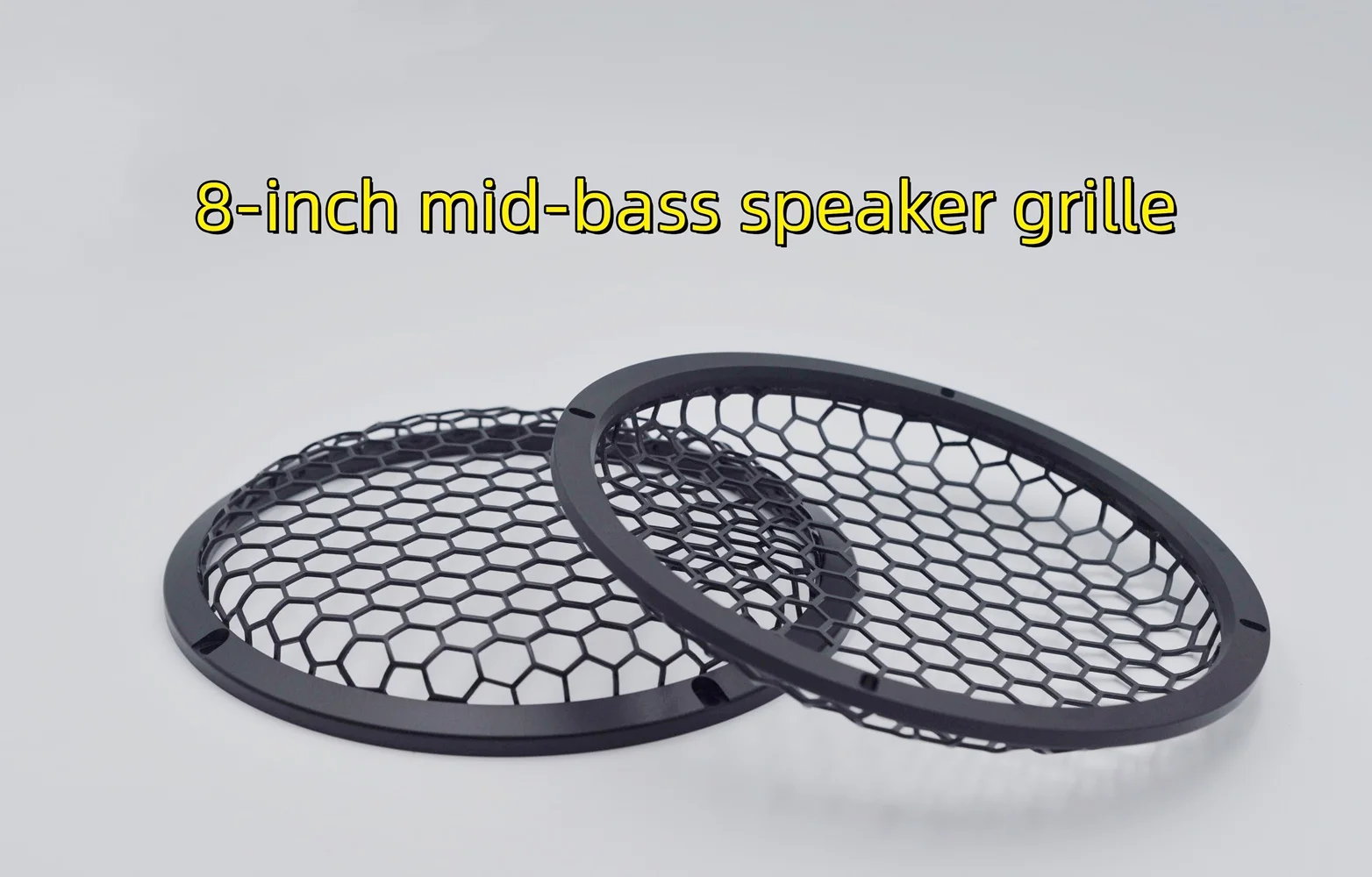 Aluminum mesh cover for 8-inch mid-bass speaker of car/home audio system - Rear compartment modification