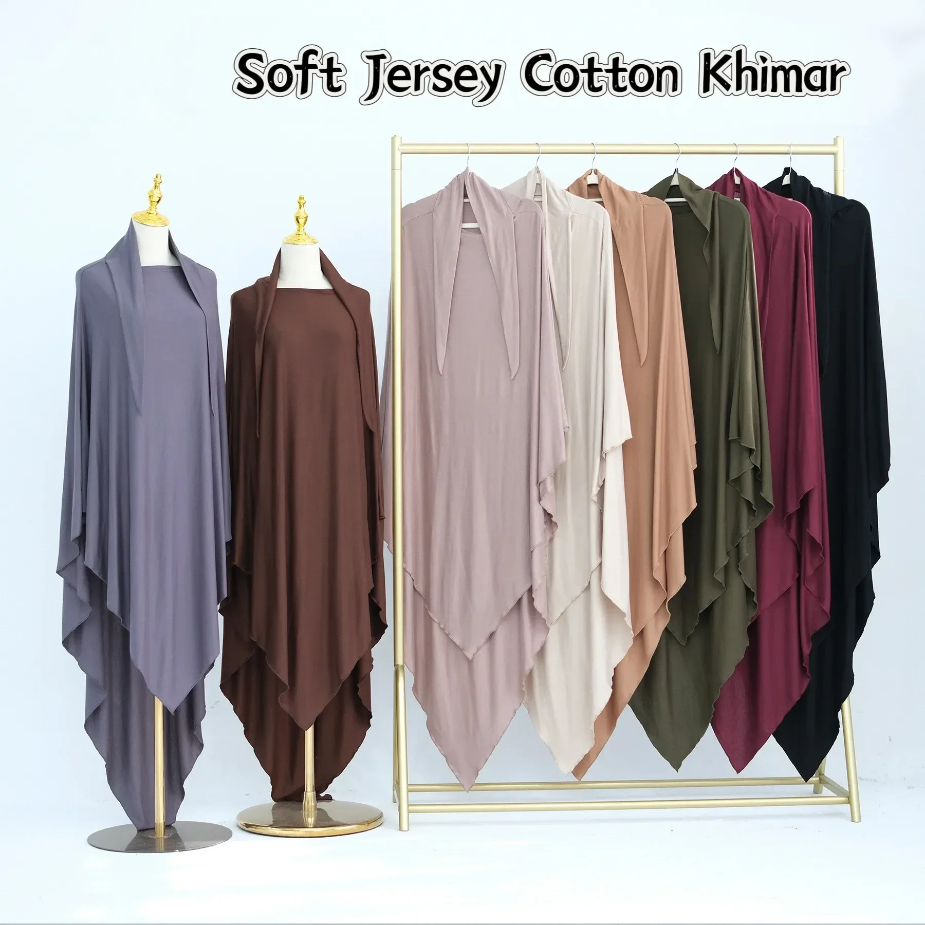 

Jersey Cotton Khimar Muslim Women Long Hijab Scarf Eid Djellaba Ramadan Islam Clothing Prayer Garment Burqa Niqab Abaya Robe New