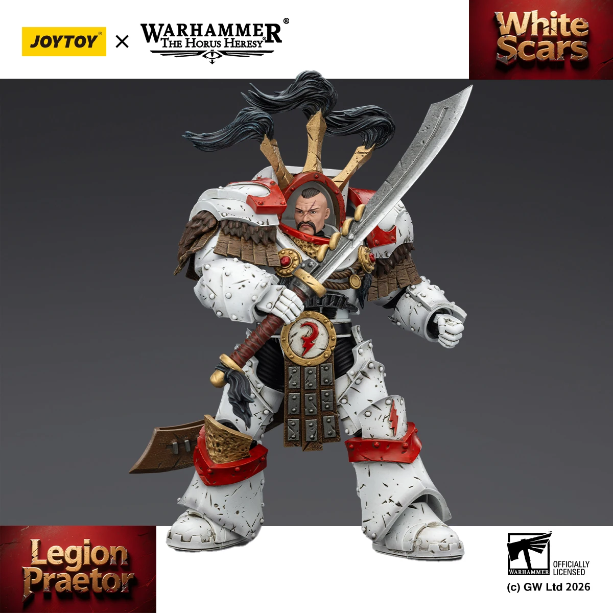 

Warhammer 40K White Scars Legion Praetor Action Figure Toys Model Movable Doll Collection in Cataphractii Terminator Armour