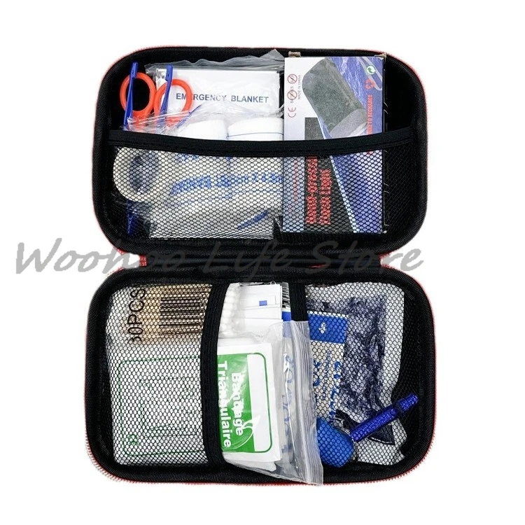 

45-Piece EVA Emergency Survival Kit Portable Car Outdoor Rescue Gear Set with Durable Case Red/Black