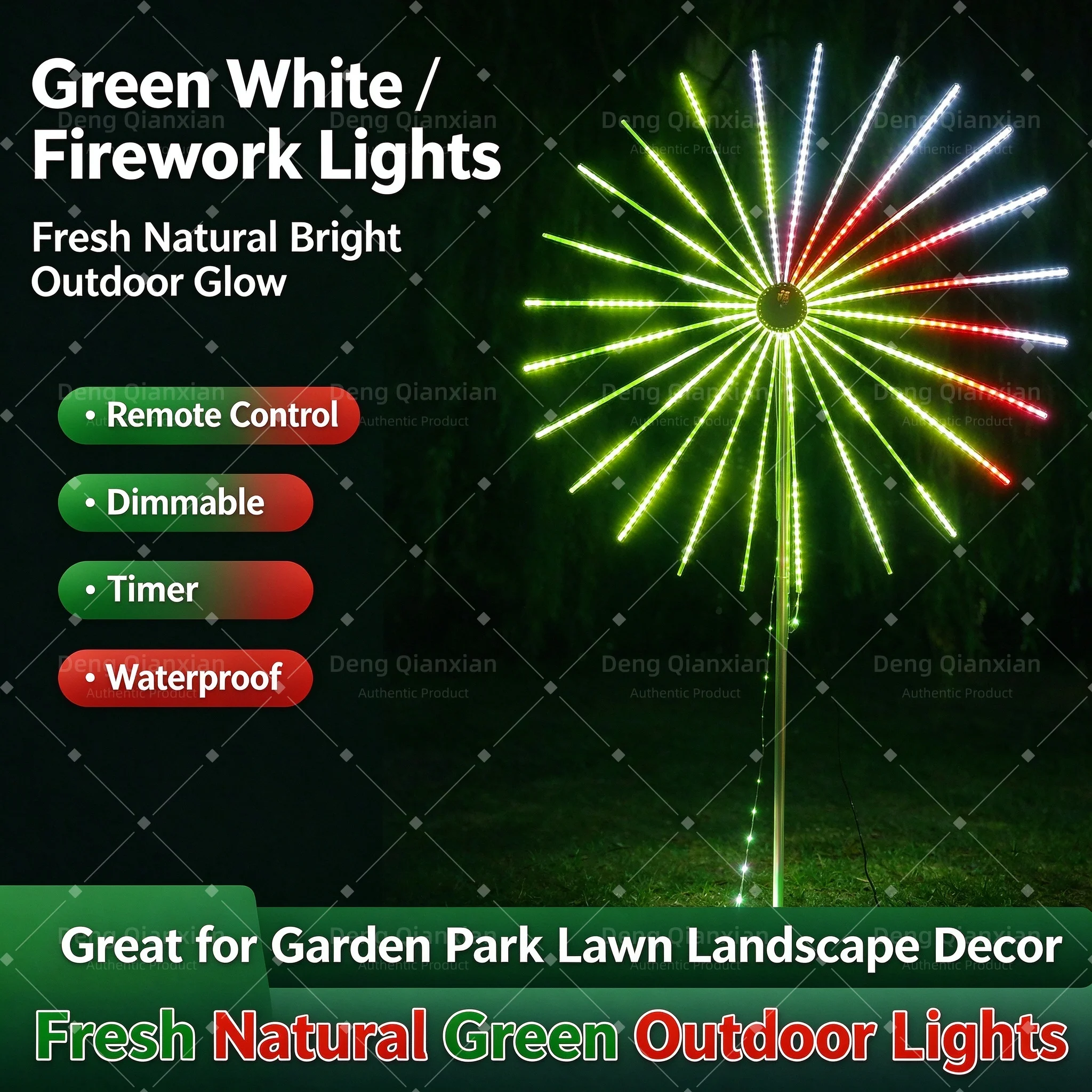 RGB Color Changing Firework Lights, Programmable Dynamic Effects Strobe, Sound Activated Waterproof Outdoor Garden Decor Lamp