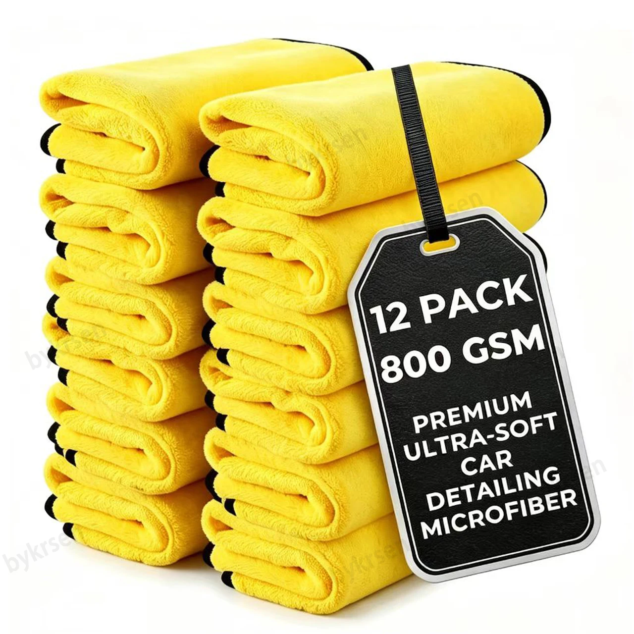 1/2/6/12pcs Microfiber Cleaning Towel Thicken Soft Drying Cloth Car Body Washing Towels Double Layer Clean Rags Car Accessories