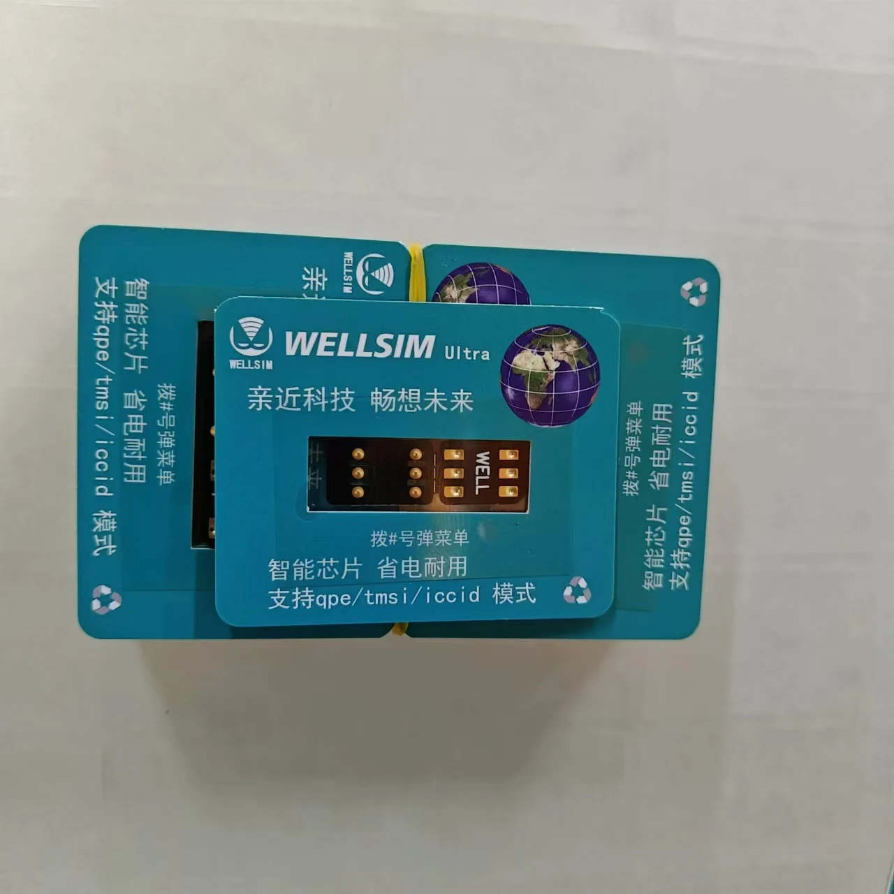 New Wellsim Ultra With QPE /TMSI / ICCID Modes Unlocked Card Stickers For IP6 To 15 Promax Smart Sim Card Adapters