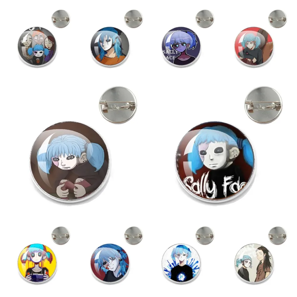 Broches de cara de Sally, juego de rompecabezas de suspenso de terror, insignia de Sal Fisher, alfileres de solapa redondos de 20MM/25MM, accesorios de regalo de joyería