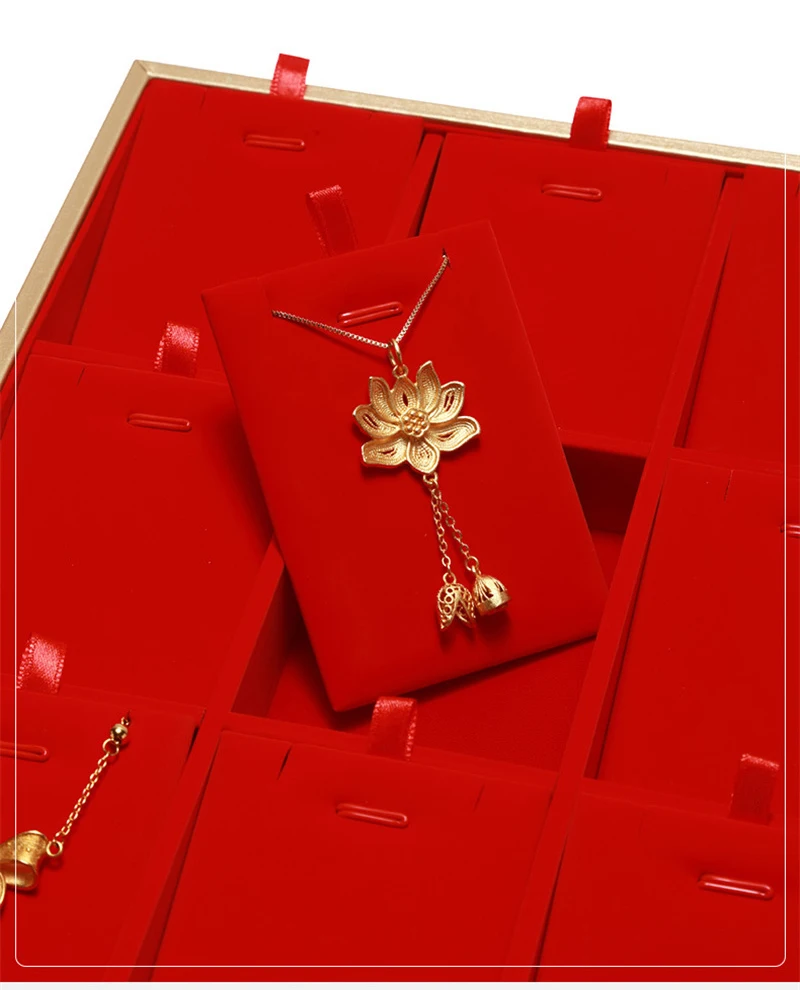 

26*20cm Jewelry Business Exhibitors Red Leather Jewelry Display tray Ring Necklace Bracelet Earrings Ideal for Counter showcase