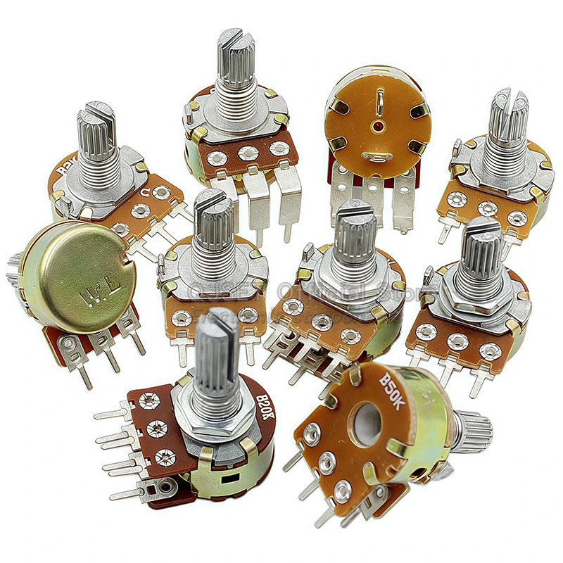 5 قطعة WH148 3-pin/6-pin مضخم الصوت الروتاري الجهد قابل للتعديل المقاوم B1KΩ 2K 5K 10K 20K 50K 100K 250K 500K 1M أوم AG