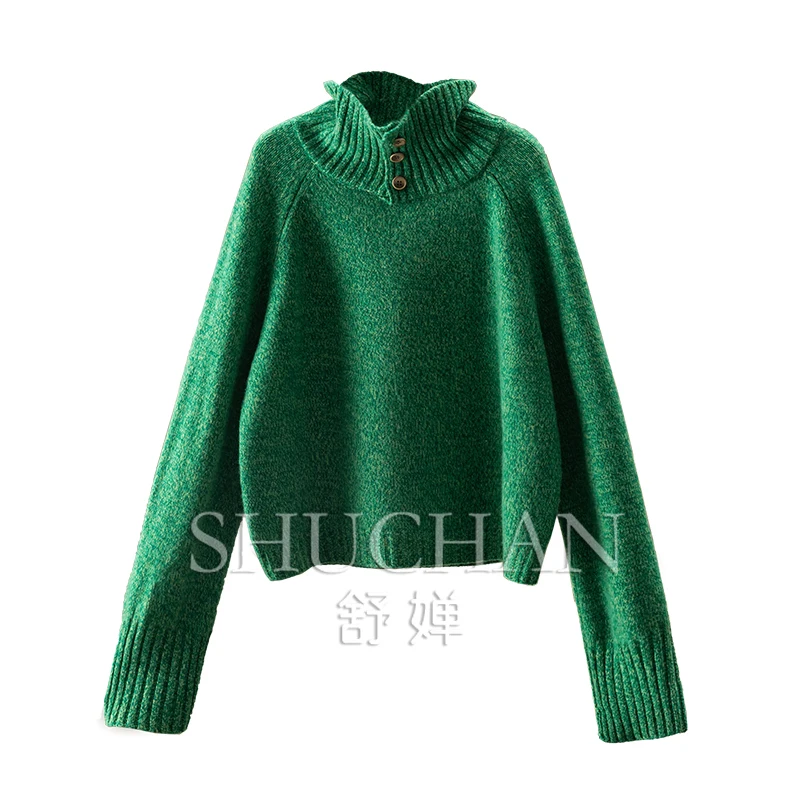 

Fancy Yarn Warm Luxury 100% Wool Long Sleeve Sweater Women Casacos De Inverno Feminino Pull Femme Sweater