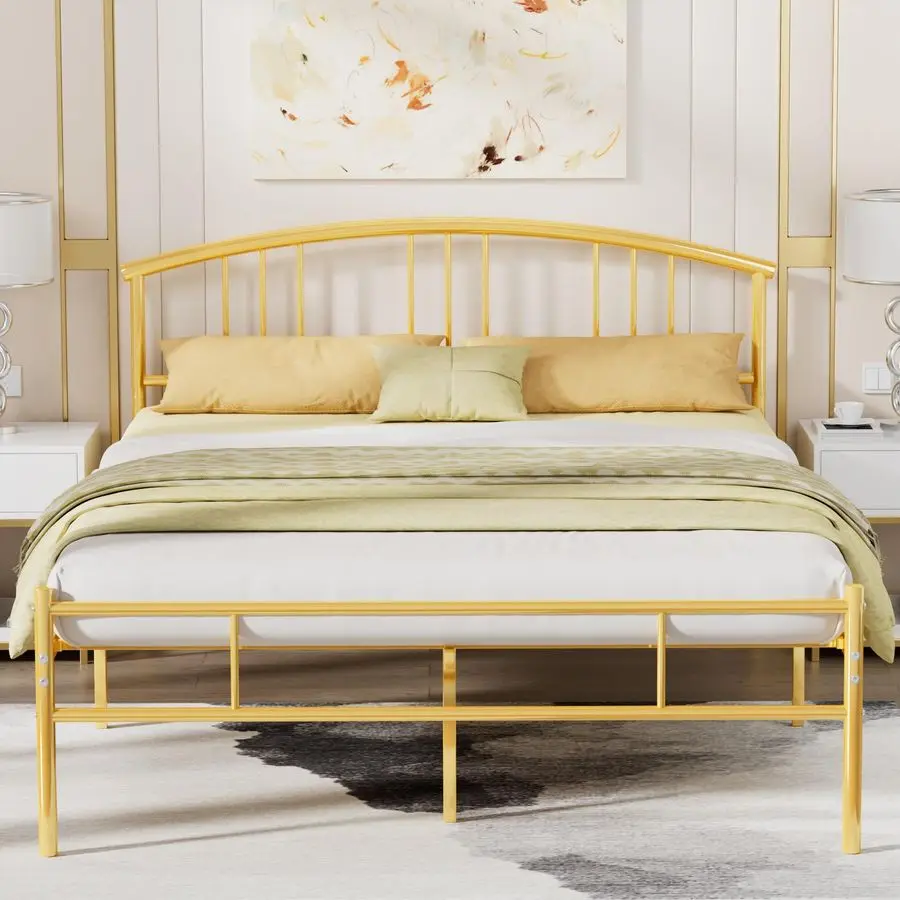 

Full Size Bed Frame with Headboard and Footboard,Full Bed Metal Platform Mattress Foundation,Sturdy Steel Slat No Box Spring Ne