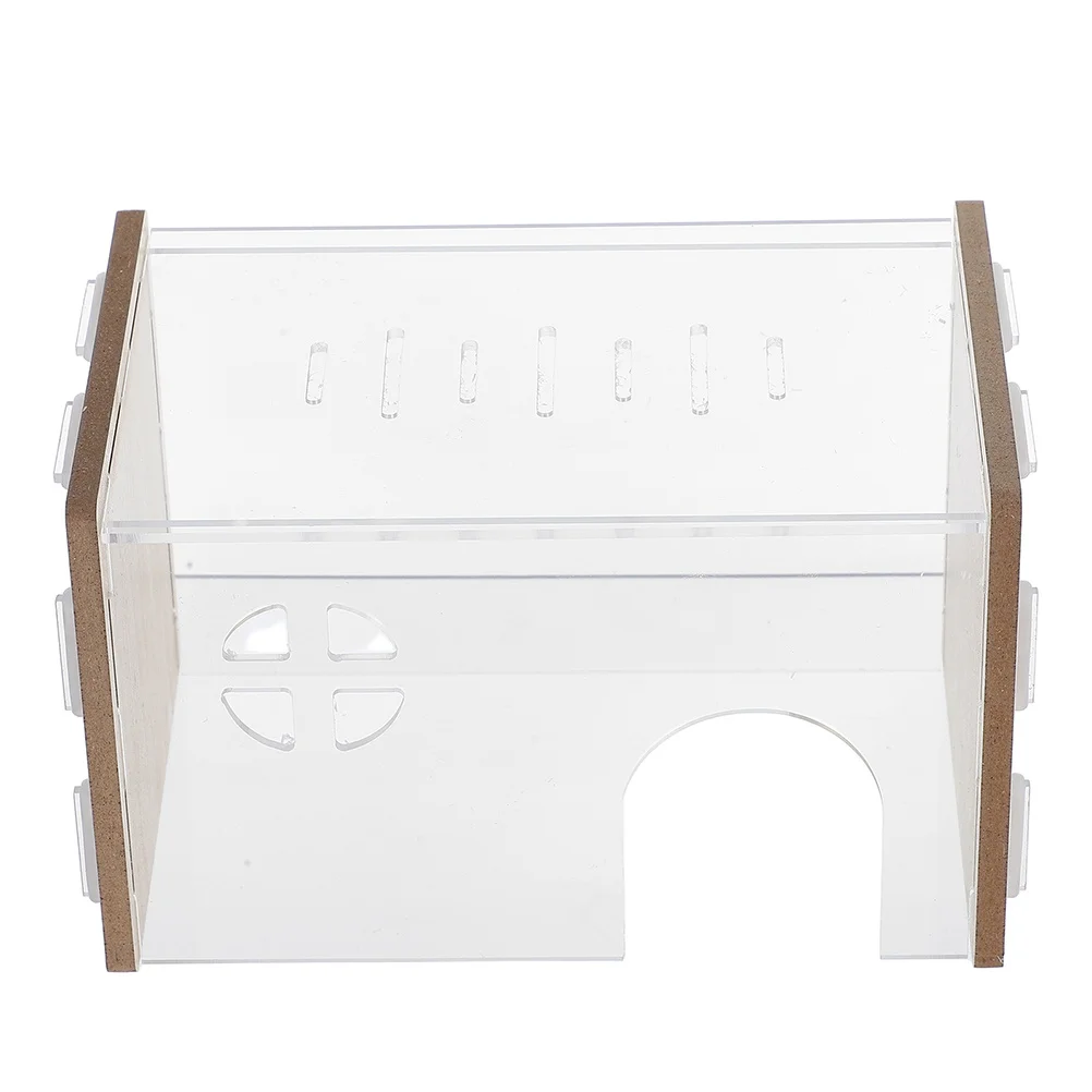 

Transparent Hamster Hideout Habitat Cozy Secure Small Animal Shelter Easy Clean Durable Materials Scenic Decoration Pet Resting