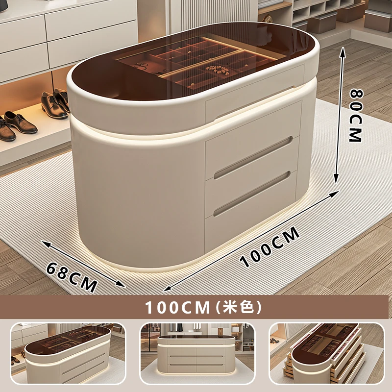 Y Cream Trench Coat Wardrobe Island Home Floor Display Cabinet