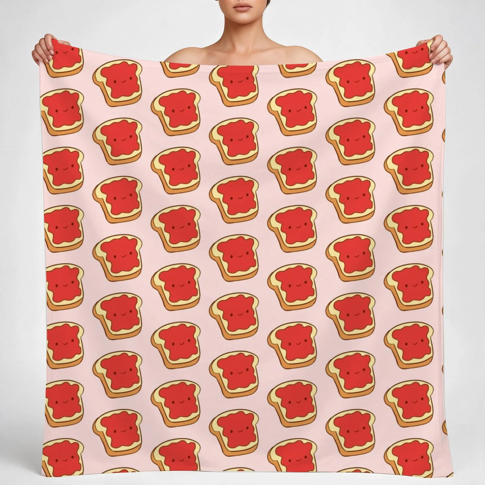 Kawaii Jam Sandwich Throw Blanket couch cozy soft plush fuzzy picnic outdoor blanket