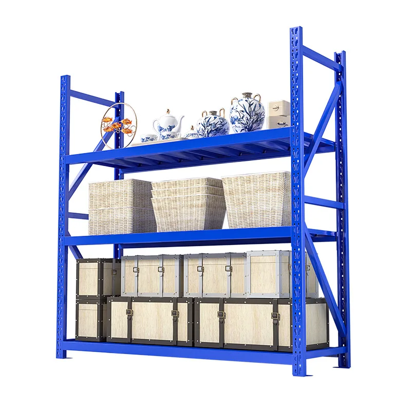 

Warehouse storage rack Warehousing wholesale combination Three-layer warehouse household shelf
