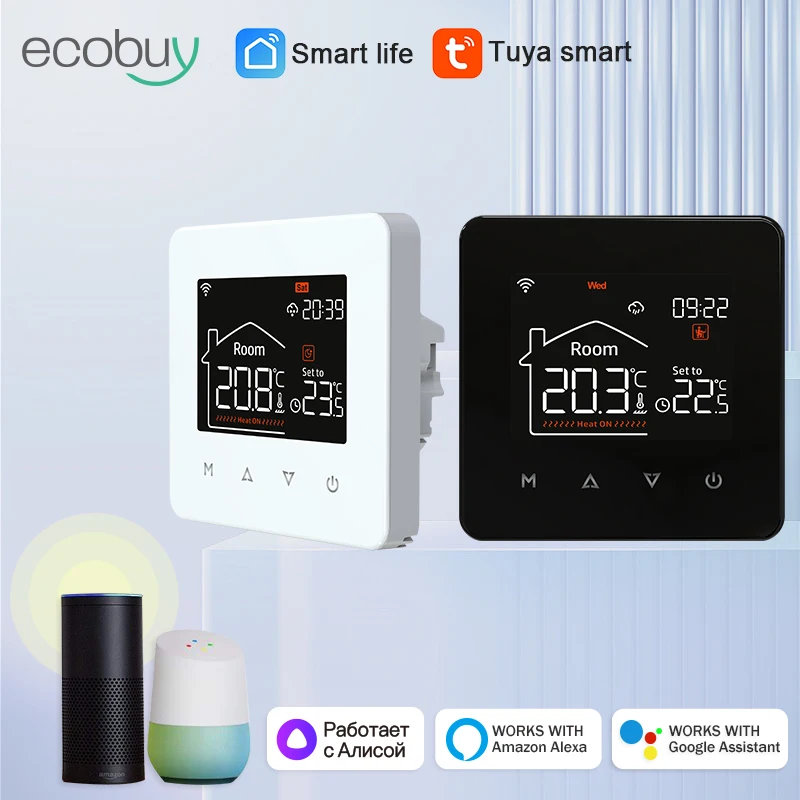 Termostato de calefacción de suelo eléctrico inteligente, controlador de temperatura de 220v, WiFi, Tuya, para Google Home, Alexa, Alice