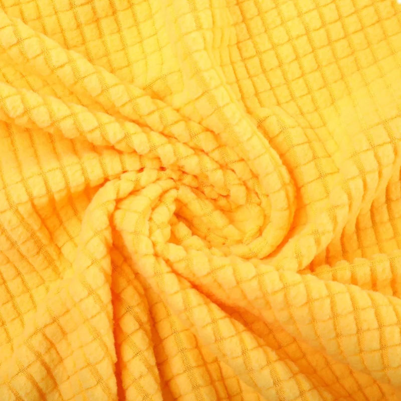 Stretch Jacquard Grid Polar Fleece Fabric By The Meter for Sofa Cover Cushion Chair DIY Sewing Anti Slip Soft Comfortable Cloth