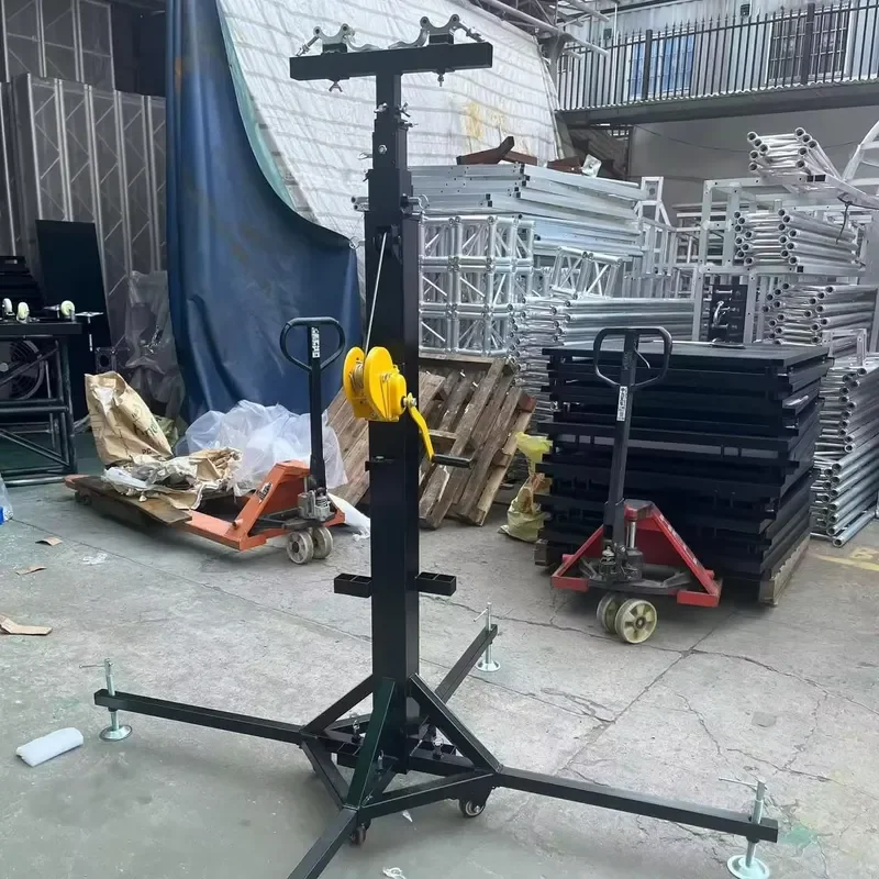 6M Mobile Telescopic Truss Lift Frame Durable Aluminum Alloy Movable Lighting Tower for Audio Stage Display