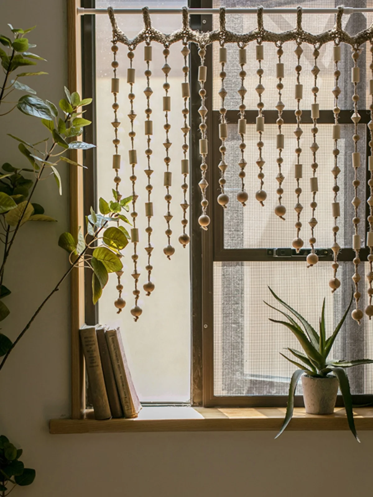 

Декоративная занавеска из деревянных бусин ручной работы для дверей, полузанавеска для зонирования комнаты, занавеска для ванной комнаты, для дома, прихожей, спальни