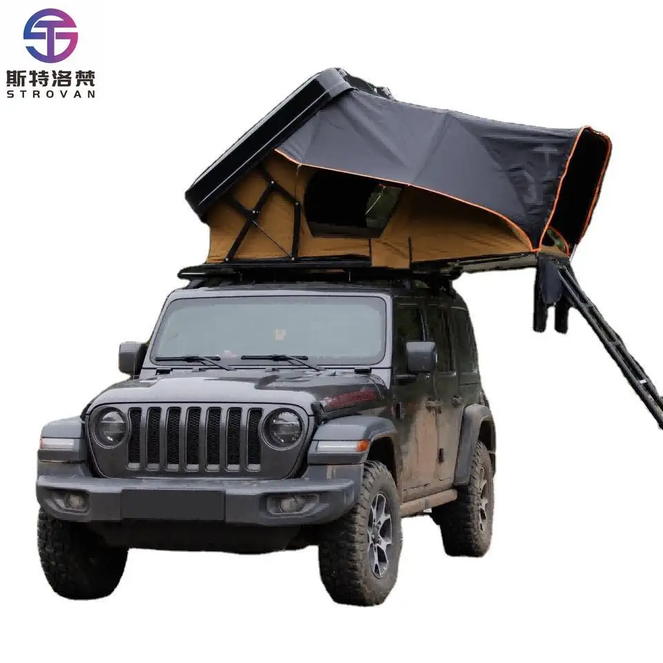 STLF LZS 3-4 Person Big Size Aluminum Roof Tent Top Hard Shell Outdoor Camping Car Tent with Ladder Accessory