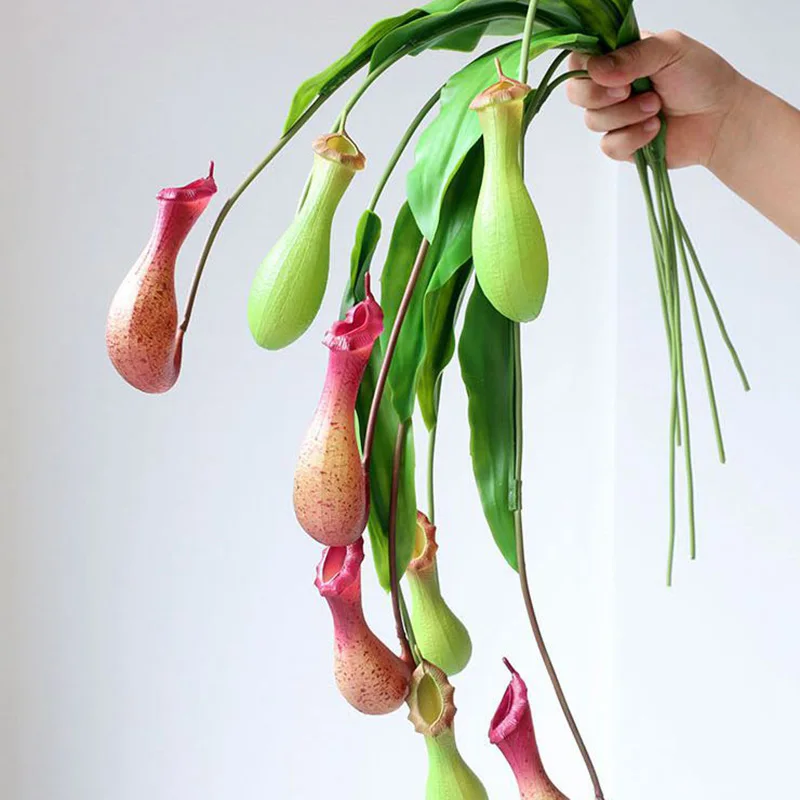 Hanging Green Plants Artificial Pitcher Plants Plastic Flytraps Flower Arrangements Greenery Accessories Wall Decoration Plants