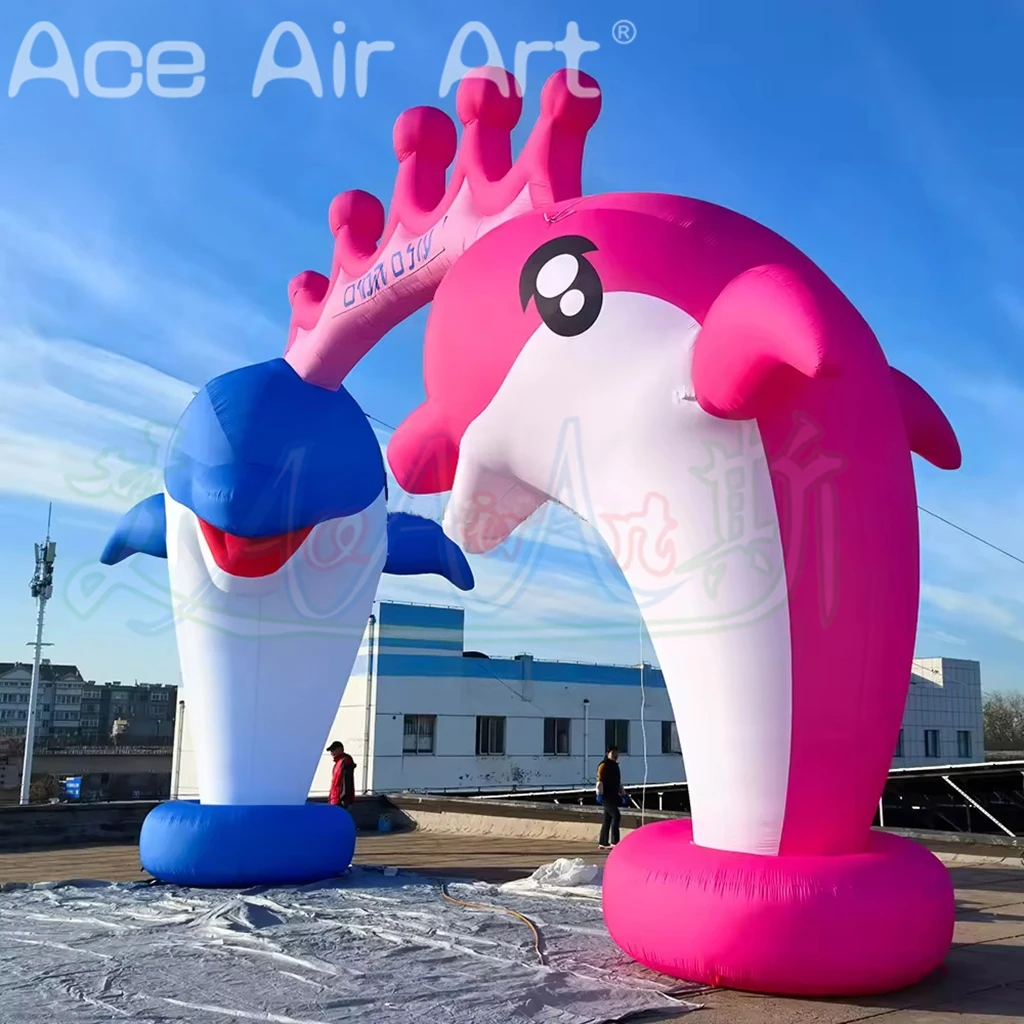 Szybka wysyłka lotnicza Nadmuchiwane nadmuchiwane łuki delfinów Park wodny Wejście do łuku zwierzęcego