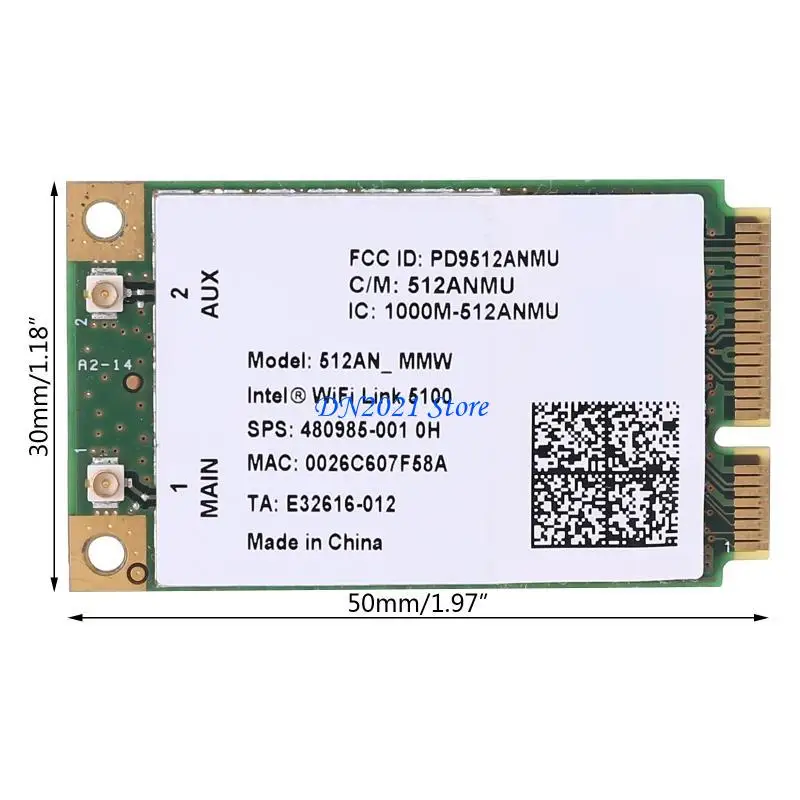 F3KE ワイヤレスネットワークカード WiFi リンク AGN 、デュアルバンハーフミニ PCI-e LAN カード、サポート 802.11b/g/n 300Mbps