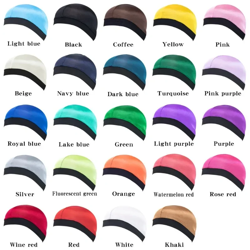 Adult Pirate Hat Made Artificial Silk Hair Protection Elastic Round Cap Breathable Windproof Polyester Fabric