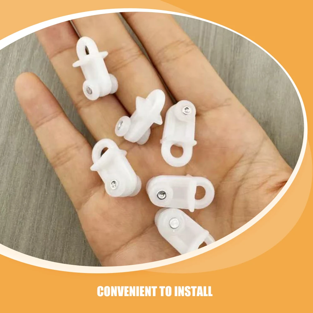 100pcs Curtain Track Plastic Gliders Hooks Double Rails Ceiling Pulley Shower Window Lightweight Quiet Stable Fits Home Decor