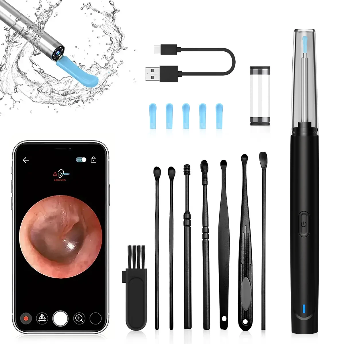 

Ear Wax Removal Wireless Smart Visual Ear Cleaner With 1080P HD Camera WIFI Earpick Ear Scope Ear Canal Cleaning Tool Kit